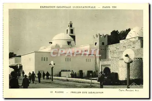 Cartes postales Exposition coloniale Internationale Paris 1931 Algerie Pavillon Cote Sud Algerien