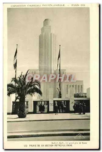 Cartes postales Exposition coloniale internationale Paris 1931 Palais De La Section Metropolitaine