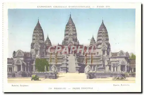 Cartes postales Exposition coloniale internationale Paris 1931 Angnor Vat Facade Principale