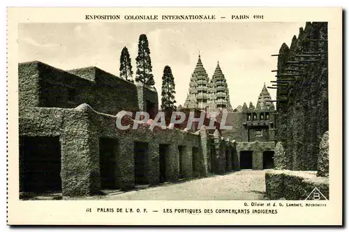 Cartes postales Exposition coloniale internationale Paris 1931 Palais Du La Les Portiques Des Commercants Indige