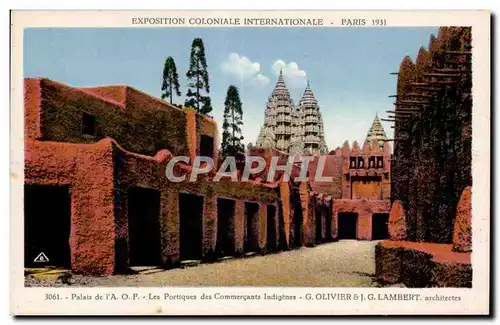 Cartes postales Exposition coloniale internationale Paris 1931 Palais de Les Portiques des Commercants Indigenes