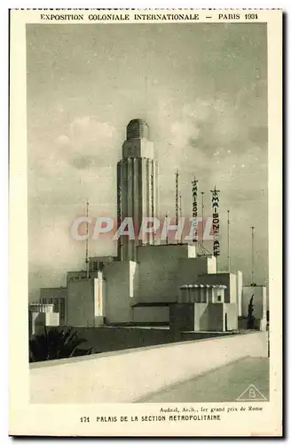 Cartes postales Exposition Coloniale Internationale Paris 1931 Palais De La Section Metropolitaine