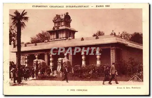 Cartes postales Exposition Coloniale Internationale Paris 1931 Inde Francaise Elephants Elpehant