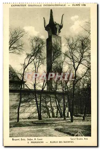 Cartes postales Exposition Coloniale Internationale Paris 1931 Madagascar Aloalo Des Bucranes