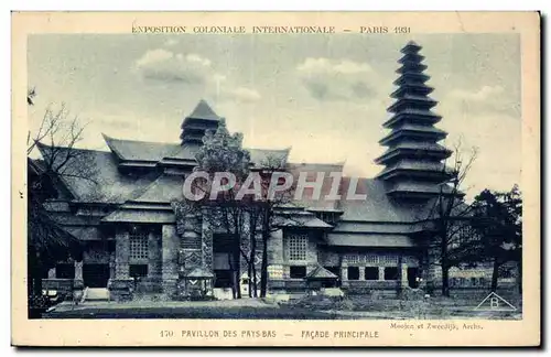 Cartes postales Exposition Coloniale Internationale Paris 1931 Pavillon Des Pays Bas Facade Principale