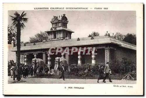 Cartes postales Exposition Coloniale Internationale Paris 1931 Inde Francaise Elephant