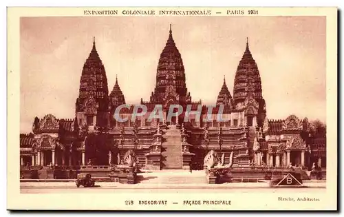 Ansichtskarte AK Exposition coloniale internationale Paris 1931 Angkor Vat Facade Principale