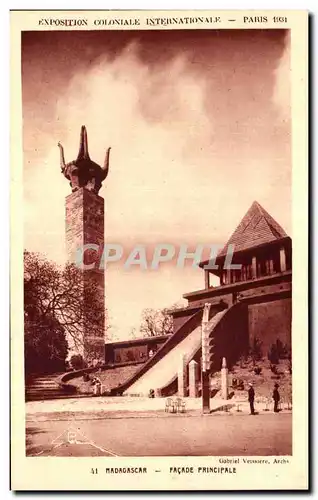 Ansichtskarte AK Exposition coloniale internationale Paris 1931 Madagascar Facade Principale