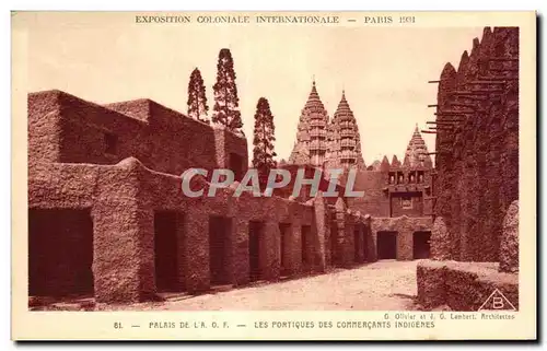 Cartes postales Exposition coloniale internationale Paris 1931 Palais De La Les Portiques Des Commercants Indige