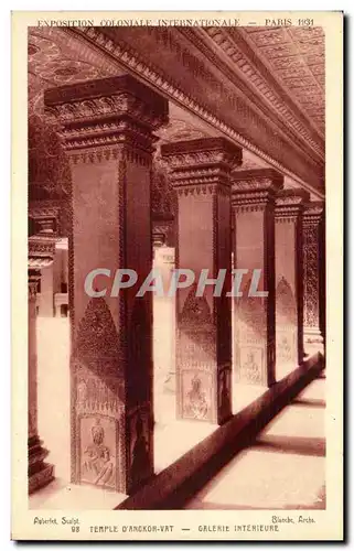 Cartes postales Exposition coloniale internationale Paris 1931 Temple D Angkor Vat Grlerie Interieure