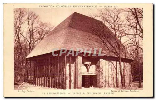 Cartes postales Exposition coloniale internationale Paris 1931 Cameroun Togo Entree Du Pavillon De La Chasse