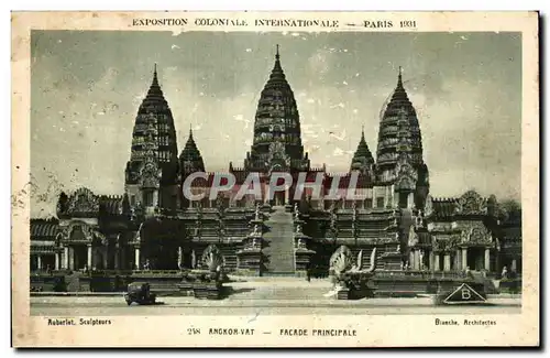 Cartes postales Exposition coloniale internationale Paris 1931 Angkor Vat Facade Principale