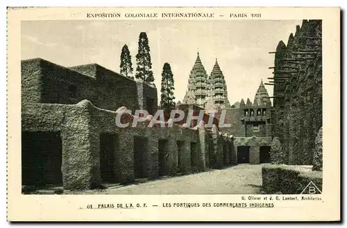 Cartes postales Exposition coloniale internationale Paris 1931 Palais De La Les Portiques Des Commercants Indige