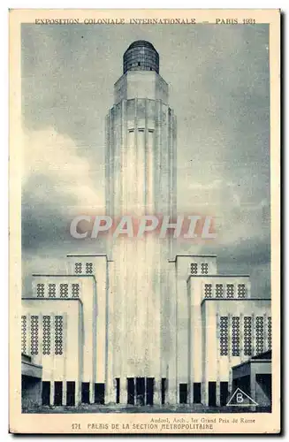 Ansichtskarte AK Exposition coloniale internationale Paris 1931 Palais De La Section Metropolitaine