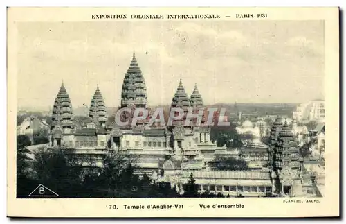 Cartes postales Exposition coloniale internationale Paris 1931 Temple d Angkor Vat Vue D ensemble