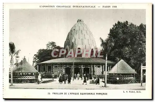 Cartes postales Exposition coloniale internationale Paris 1931 Pavillon De L Afrique Equatoriale Francaise