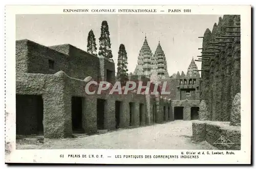 Cartes postales Exposition coloniale internationale Paris 1931 Palais De La Les Portiques Des Commercants Indige