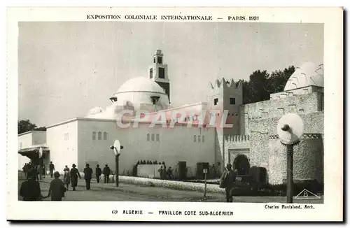 Cartes postales Exposition coloniale internationale Paris 1931 Algerie pavillon Cote Sud Algerien