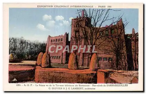 Cartes postales Exposition coloniale internationale Paris 1931 La Palais vu de la Terrasse Interieure du Restaur