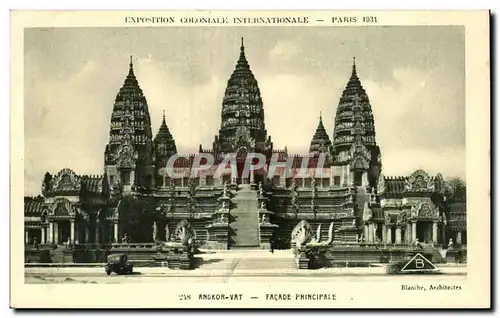 Ansichtskarte AK Exposition coloniale internationale Paris 1931 Angkor Vat Facade Principale