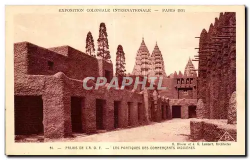 Cartes postales Exposition coloniale internationale Paris 1931 Palais De La Les Portiques Des Commercants Indige