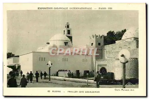 Cartes postales Exposition coloniale internationale Paris 1931 Algerie Pavillon Cote Sud Algerien