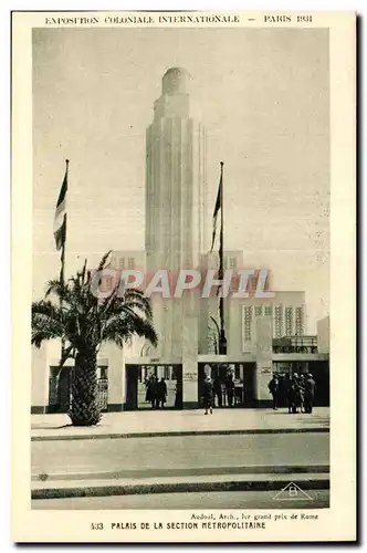 Ansichtskarte AK Exposition coloniale internationale Paris 1931 Palais De La Section Metropolitaine