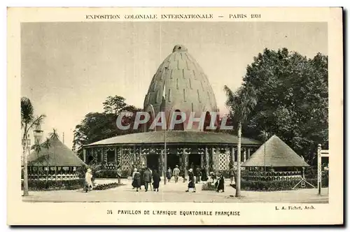 Cartes postales Exposition coloniale internationale Paris 1931 pavillon De L Afrique Equatoriale Francaise