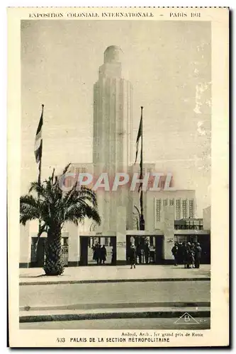 Cartes postales Exposition coloniale internationale Paris 1931 Palais De La Section Metropolitaine