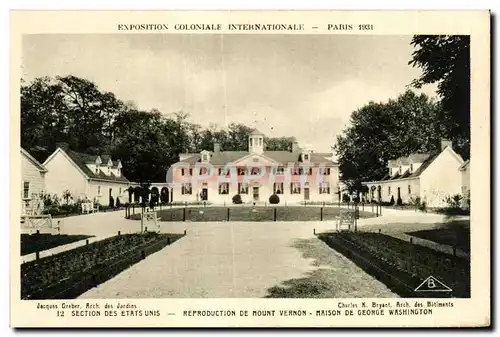 Ansichtskarte AK Exposition coloniale internationale Paris 1931 Section Des Etatsunis Reproduction De Mount Verno