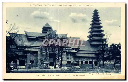 Cartes postales Exposition coloniale internationale Paris 1931 Pavillon Des Paysbas Facade Principale