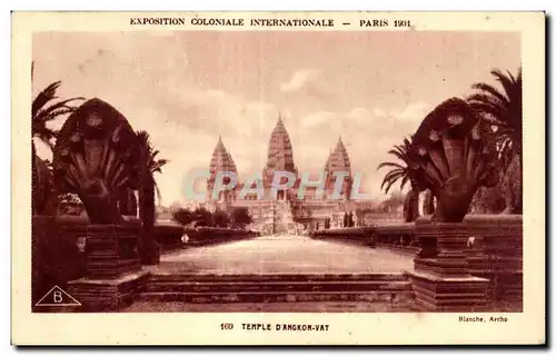 Cartes postales Exposition coloniale internationale Paris 1931 Temple D Angxor Vat