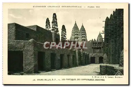 Cartes postales Exposition Coloniale Internationale Paris 1931 Palais De L AOF Les Portiques Des Commercants Ind