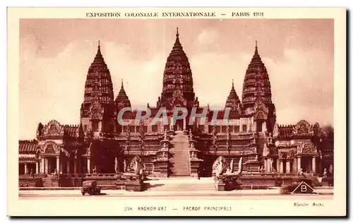 Cartes postales Exposition Coloniale Internationale Paris 1931 Angkor Vat Facade Principale