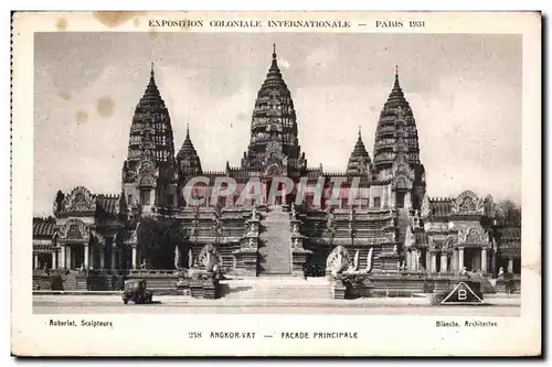 Ansichtskarte AK Exposition Coloniale Internationale Paris 1931 Angkor Vat Facade Principale