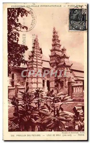 Ansichtskarte AK Exposition Coloniale Internationale Paris 1931 Pavillon Des Pays Bas L Ile De Bali Porte