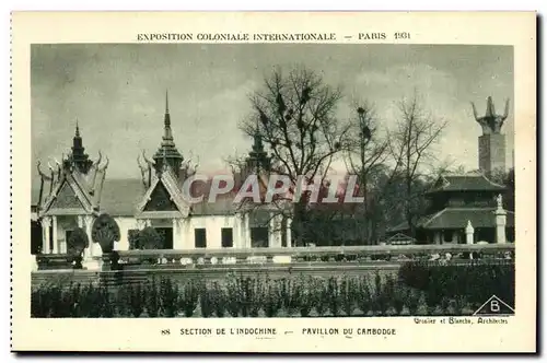 Cartes postales Exposition Coloniale Internationale Paris 1931 Section De L Indochine Pavillon Du Cambodge