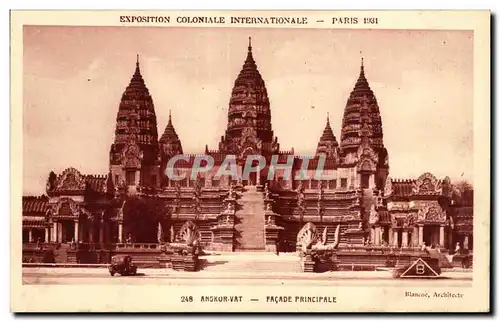 Cartes postales Exposition Coloniale Internationale Paris 1931 Angkor Vat Eacade Principle