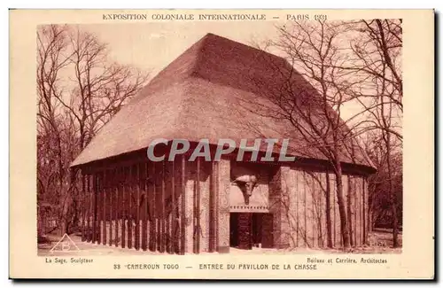 Cartes postales Exposition Coloniale Internationale Paris 1931 Cameroun Togo Entree Du Pavillon De La Chasse