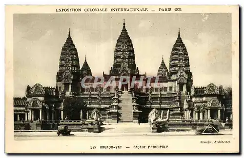 Ansichtskarte AK Exposition Coloniale Internationale Paris 1931 Angkor Vat Facade Principale