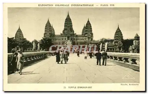 Cartes postales Exposition Coloniale Internationale Paris 1931 Temple D Angkor Vat