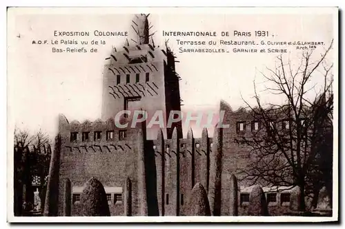 Cartes postales - Exposition Coloniale Internationale - Paris 1931 A O F Le Palais vu de la Terrasse du Restaura