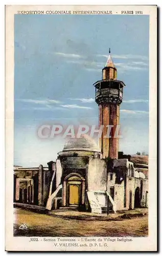 Cartes postales - Exposition Coloniale Internationale - Paris 1931 Section Tunisienne - L Entree du Village Indi