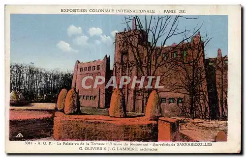 Cartes postales - Exposition Coloniale Internationale - Paris 1931 AOF Palais de la terrasse du restaurant