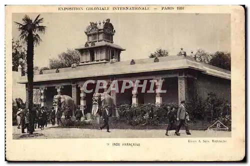 Cartes postales - Exposition Coloniale Internationale - Paris 1931 Inde Francaise Elephants