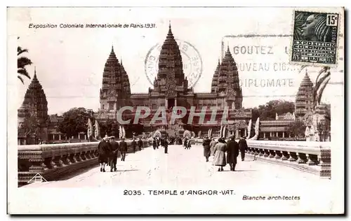 Cartes postales Exposition Coloniale Internationale de paris temple d angroe vat