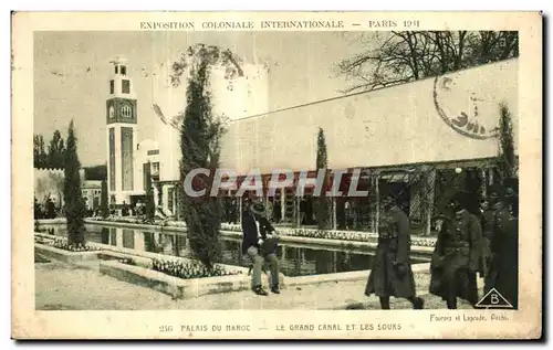 Cartes postales Exposition Coloniale Internationale de paris palais du maroc le grand canal et les souks