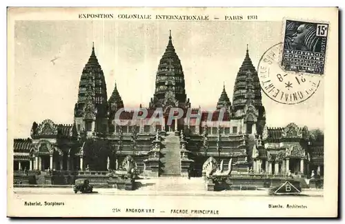 Cartes postales Exposition Coloniale Internationale de paris angkor vat facade principale