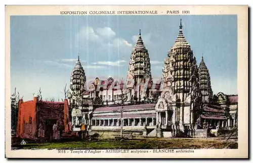 Cartes postales Exposition Coloniale Internationale de paris temple d angkor auberlet sculpteurs blanche