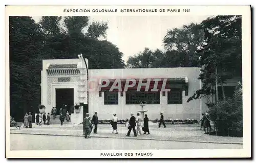 Cartes postales Exposition Coloniale Internationale De pavillon des tabacs